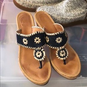 Navy Jack Rogers wedges